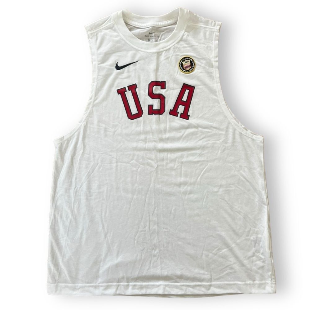 Women's Nike USA Training Tank CN4483-100 Olympics Size Large Tri-Blend Dri-fit